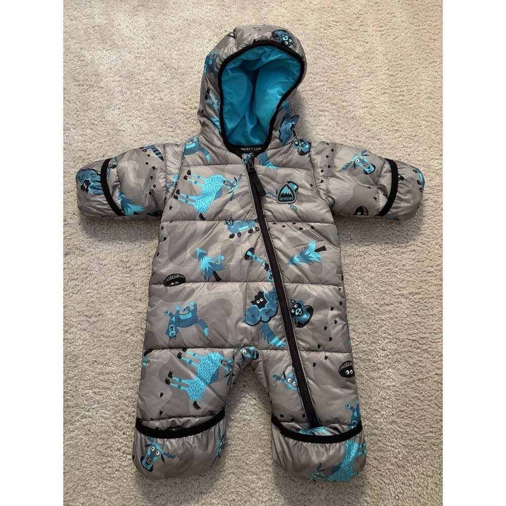 Burton Infant Bunting 0-3 Months Dry Ride Gray Blue Snow Suit